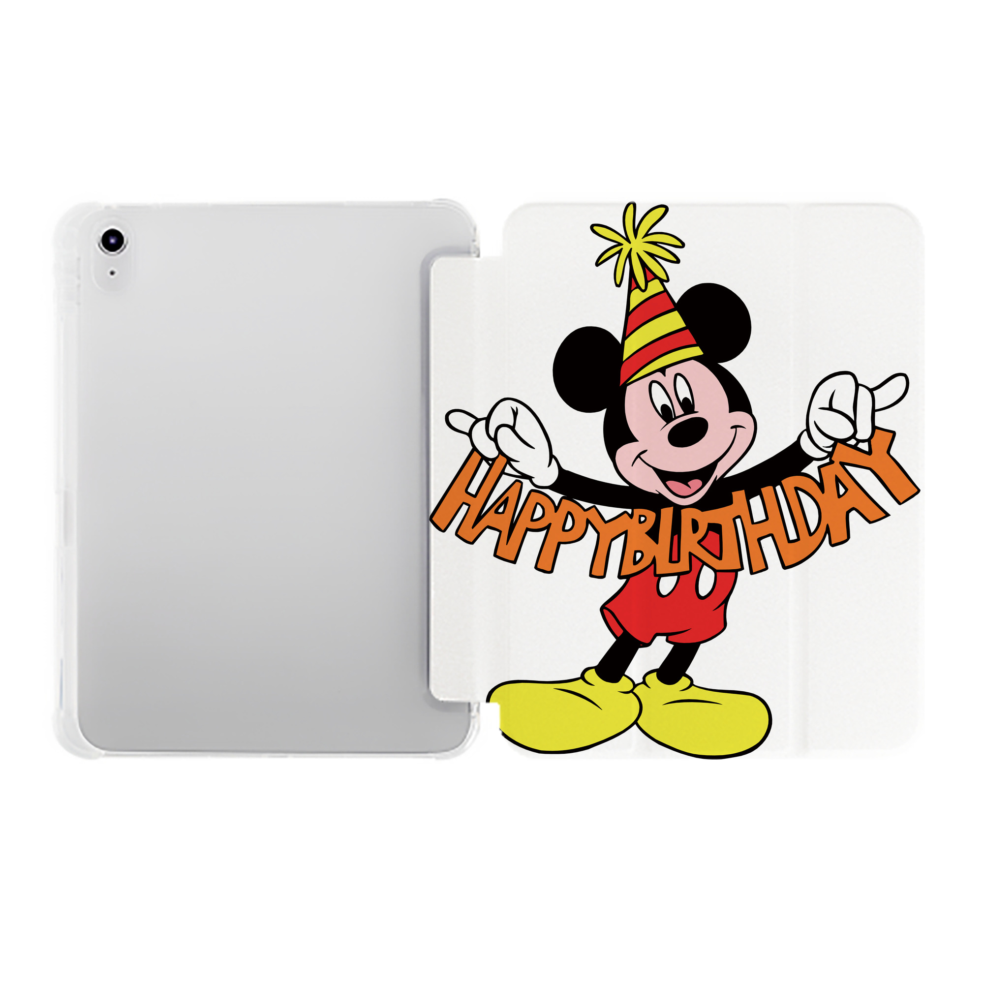 （画像用） ミッキーマウス Mickey Mouse IPad ケース ペン収納付き 三つ折りスタンド PUレザー×シリコン 対応機種9.5/10.5/10.9インチ